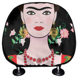 Frida Kahlo And Pink Flower Print Car Headrest Covers