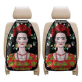 Frida Kahlo And Pink Flower Print Car Seat Organizers