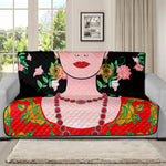 Frida Kahlo And Pink Flower Print Futon Protector