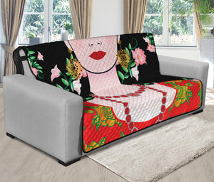 Frida Kahlo And Pink Flower Print Futon Protector