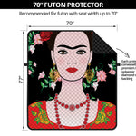 Frida Kahlo And Pink Flower Print Futon Protector