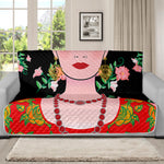 Frida Kahlo And Pink Flower Print Futon Protector