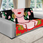 Frida Kahlo And Pink Flower Print Futon Protector