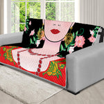 Frida Kahlo And Pink Flower Print Futon Protector