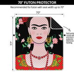 Frida Kahlo And Pink Flower Print Futon Protector