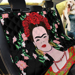 Frida Kahlo And Pink Flower Print Pet Car Back Seat Cover