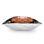 Frida Kahlo And Pink Flower Print Pillow Cover