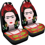 Frida Kahlo And Pink Flower Print Universal Fit Car Seat Covers