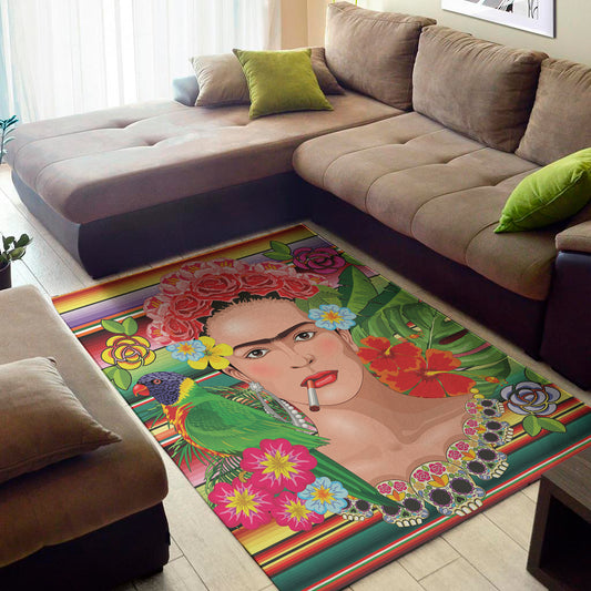 Frida Kahlo Serape Print Area Rug