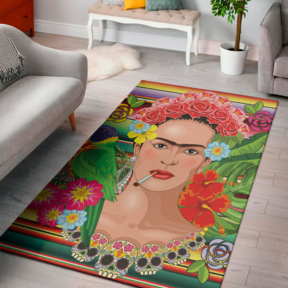 Frida Kahlo Serape Print Area Rug