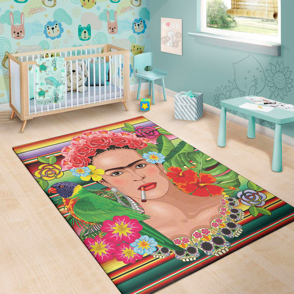 Frida Kahlo Serape Print Area Rug