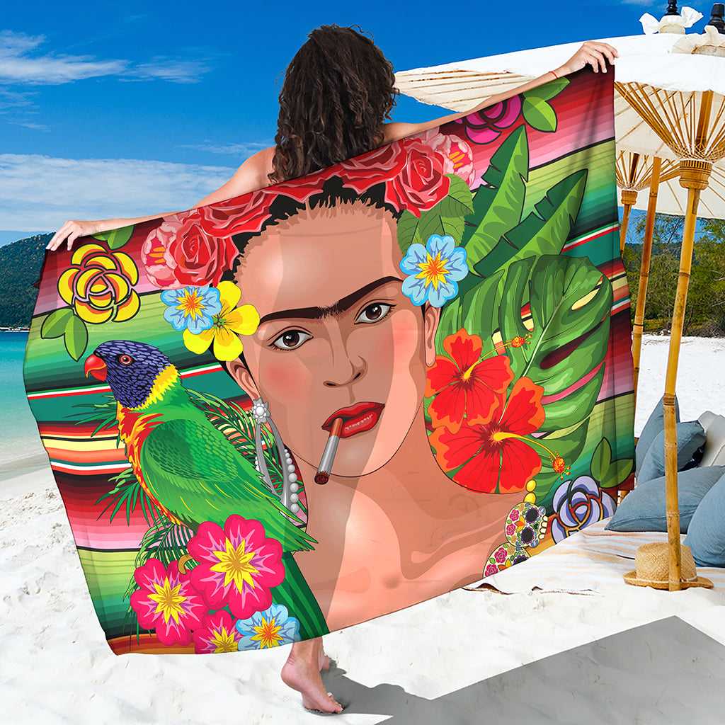 Frida Kahlo Serape Print Beach Sarong Wrap