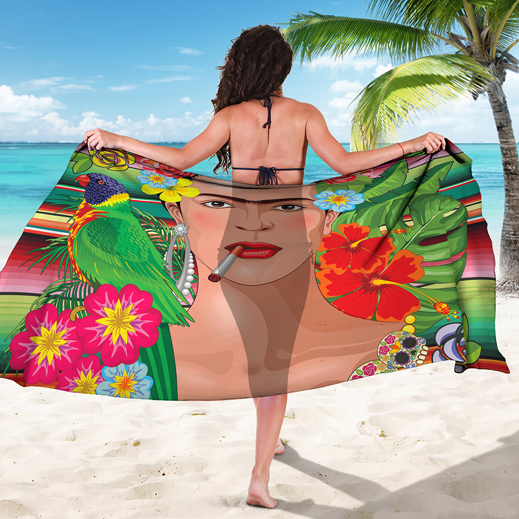 Frida Kahlo Serape Print Beach Sarong Wrap