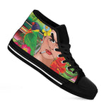 Frida Kahlo Serape Print Black High Top Shoes