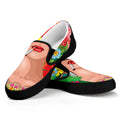 Frida Kahlo Serape Print Black Slip On Sneakers