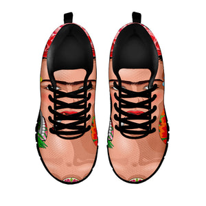 Frida Kahlo Serape Print Black Sneakers
