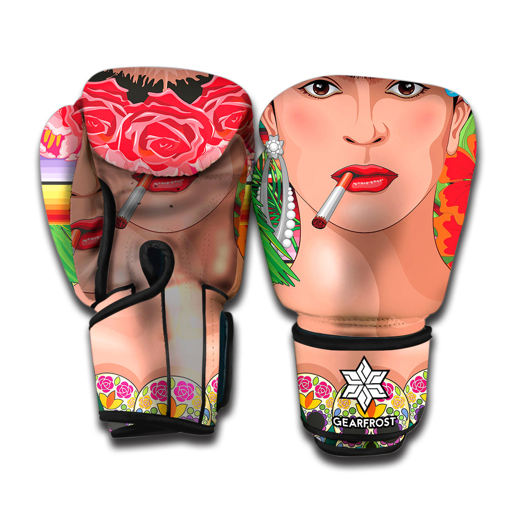 Frida Kahlo Serape Print Boxing Gloves