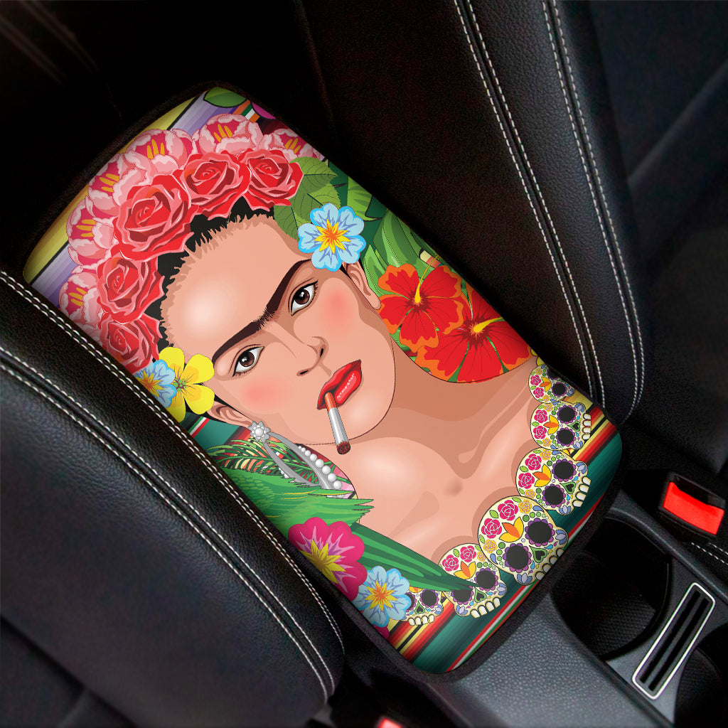 Frida Kahlo Serape Print Car Center Console Cover
