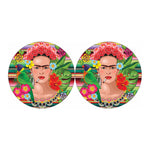 Frida Kahlo Serape Print Car Coasters