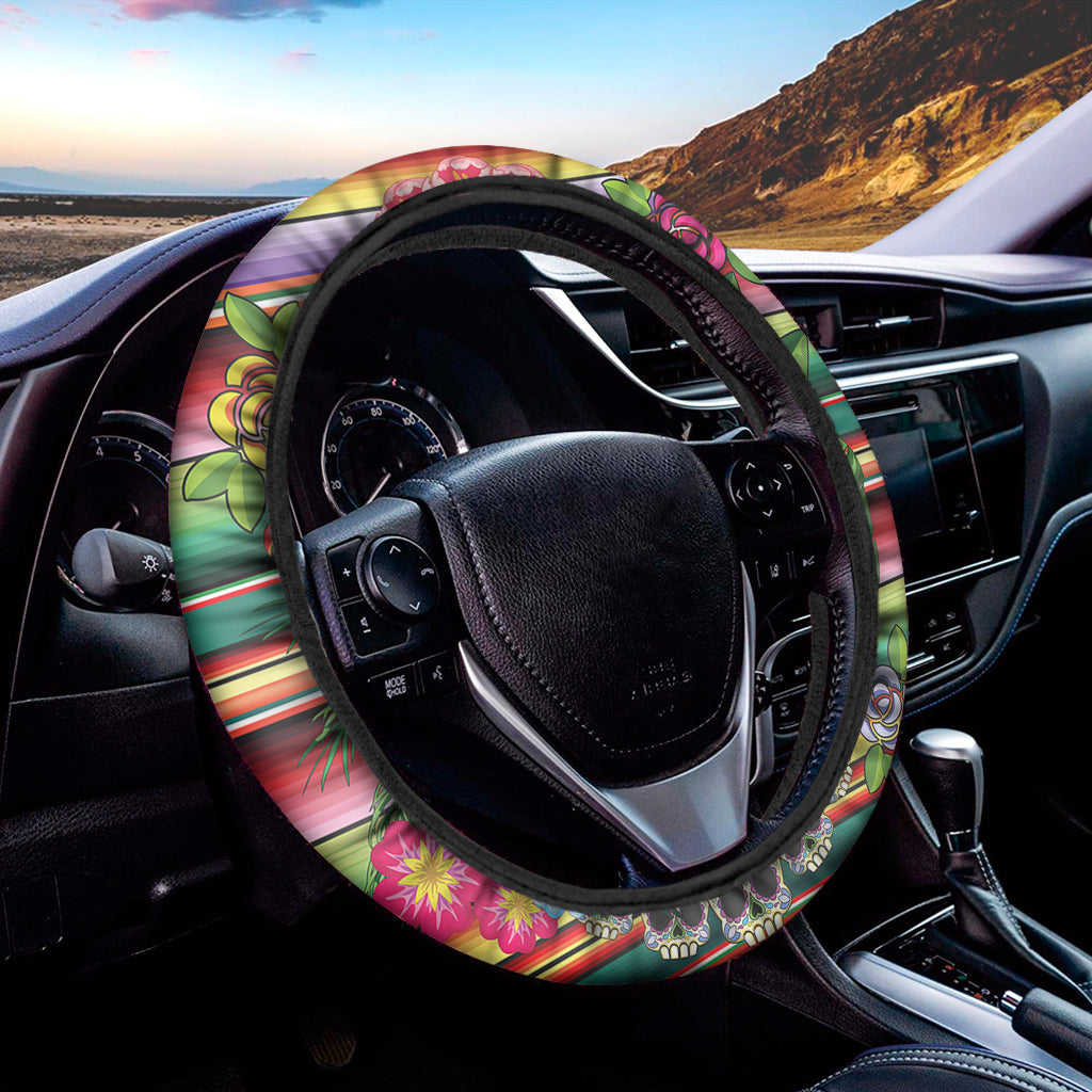 Frida Kahlo Serape Print Car Steering Wheel Cover