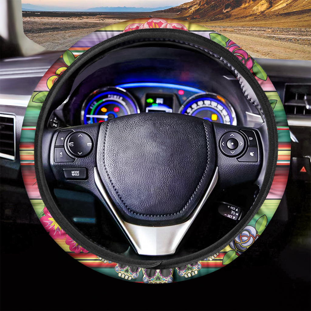 Frida Kahlo Serape Print Car Steering Wheel Cover