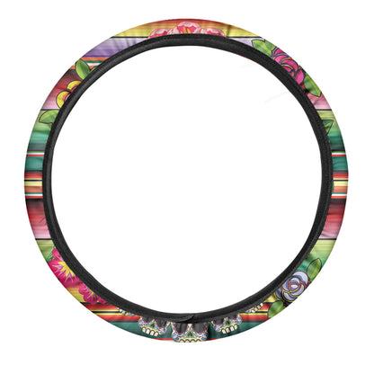 Frida Kahlo Serape Print Car Steering Wheel Cover