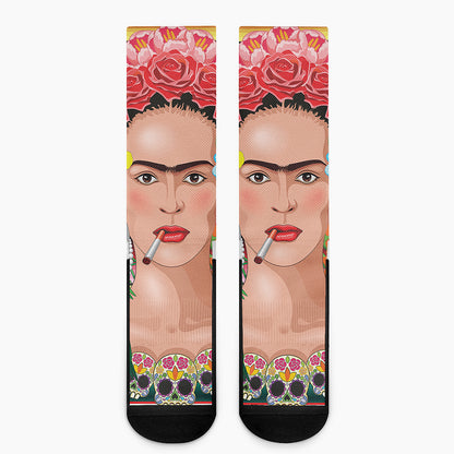 Frida Kahlo Serape Print Crew Socks