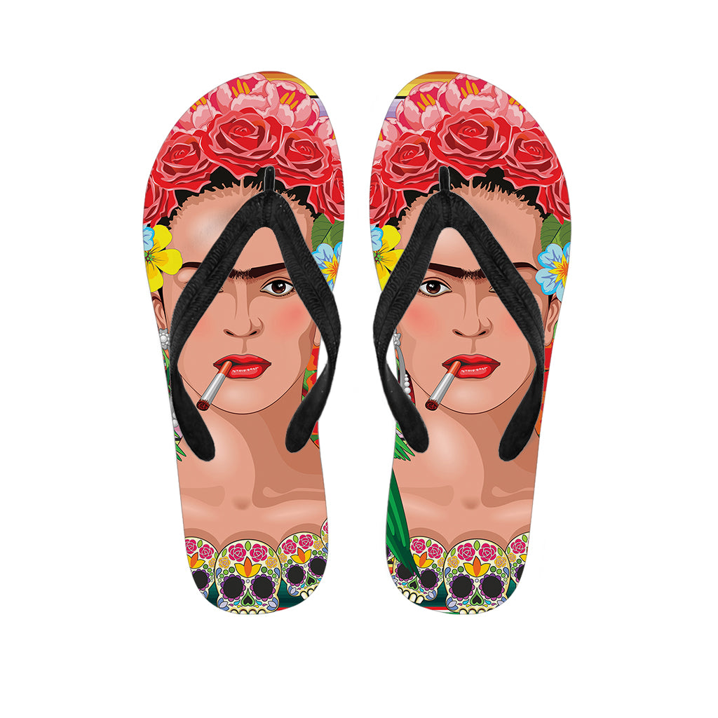 Frida Kahlo Serape Print Flip Flops