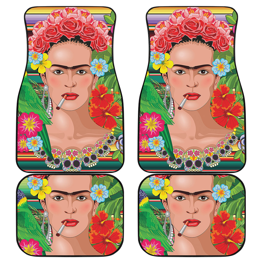 Frida Kahlo Serape Print Front and Back Car Floor Mats