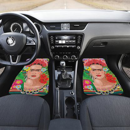 Frida Kahlo Serape Print Front and Back Car Floor Mats