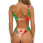 Frida Kahlo Serape Print Front Bow Tie Bikini
