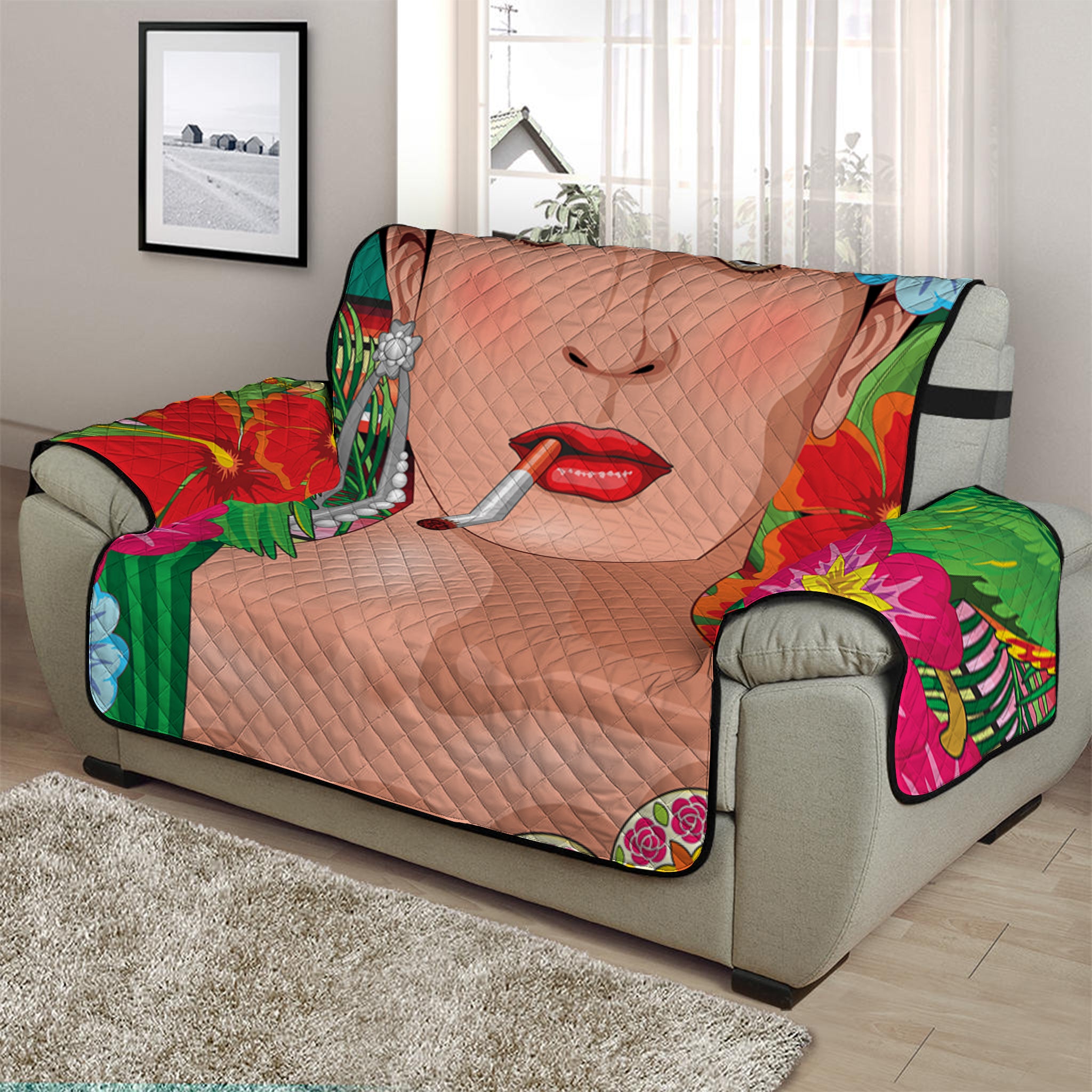 Frida Kahlo Serape Print Half Sofa Protector
