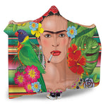 Frida Kahlo Serape Print Hooded Blanket