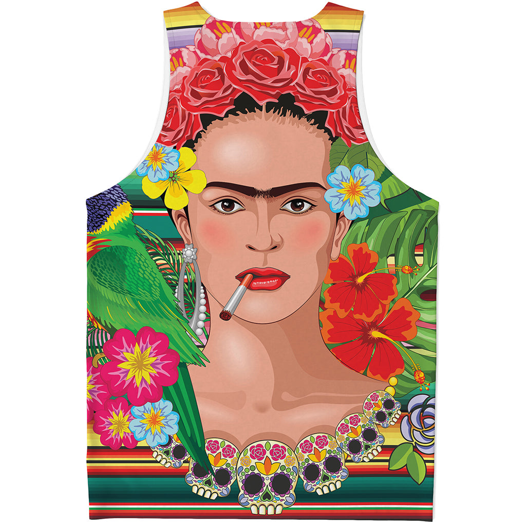 Frida Kahlo Serape Print Men's Tank Top