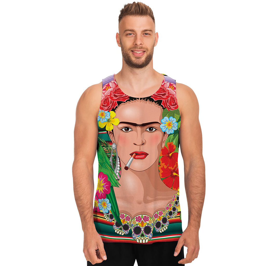 Frida Kahlo Serape Print Men's Tank Top