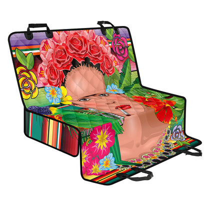 Frida Kahlo Serape Print Pet Car Back Seat Cover