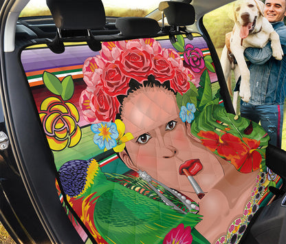 Frida Kahlo Serape Print Pet Car Back Seat Cover