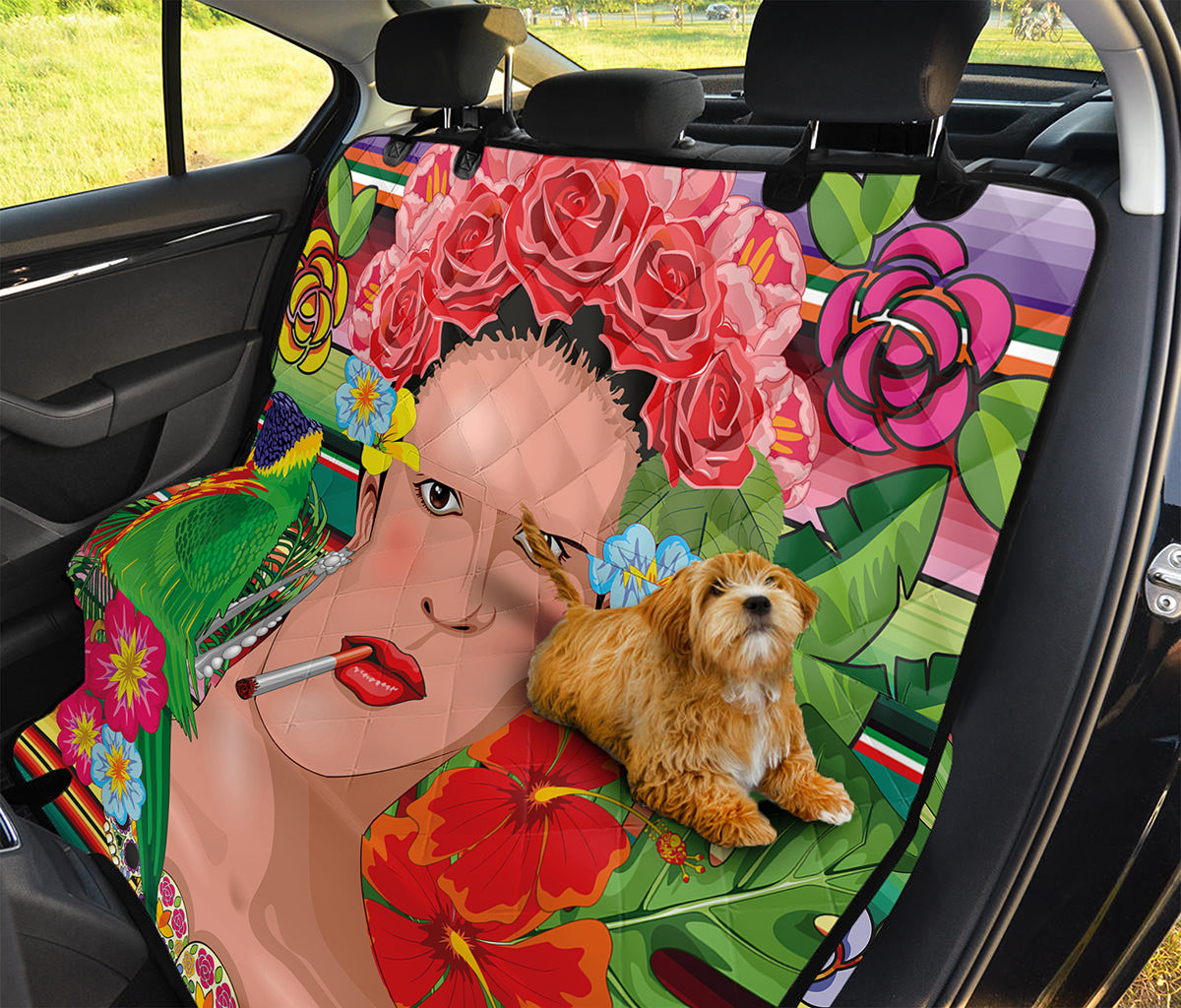 Frida Kahlo Serape Print Pet Car Back Seat Cover