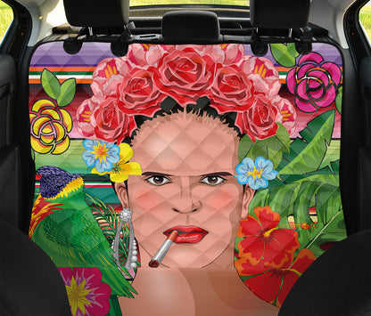 Frida Kahlo Serape Print Pet Car Back Seat Cover