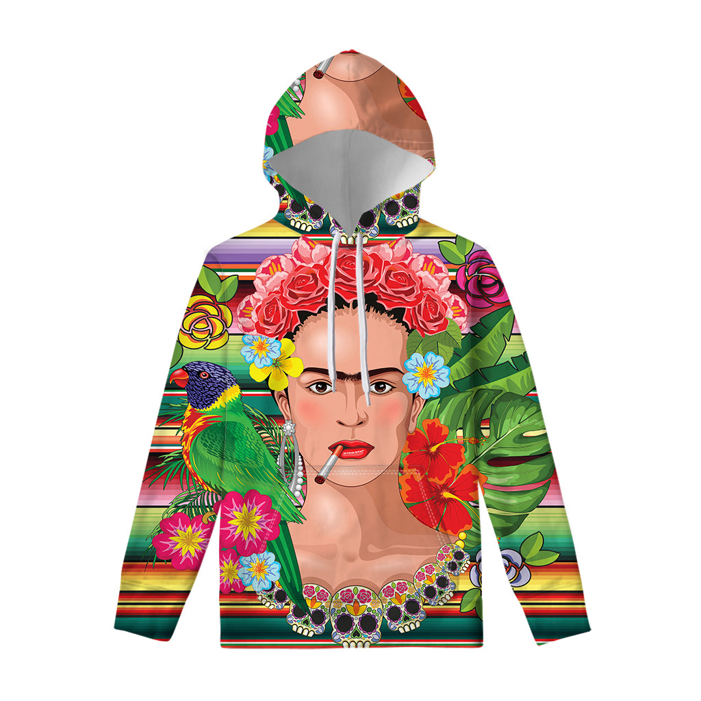 Frida Kahlo Serape Print Pullover Hoodie