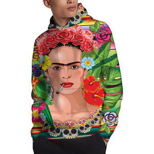 Frida Kahlo Serape Print Pullover Hoodie