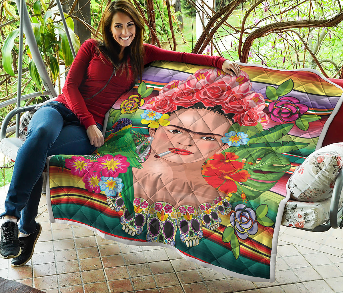 Frida Kahlo Serape Print Quilt