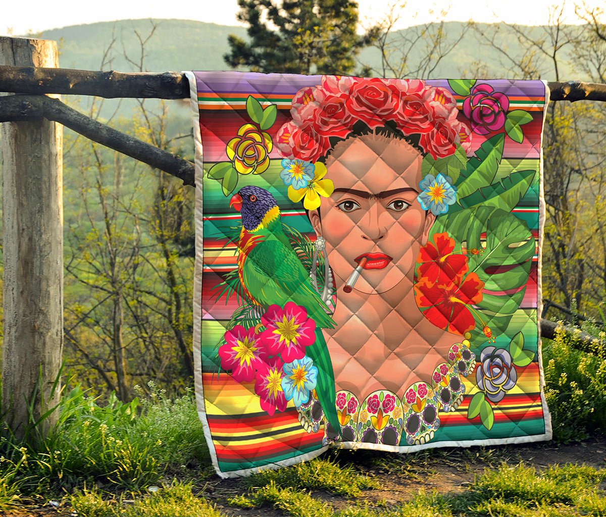 Frida Kahlo Serape Print Quilt