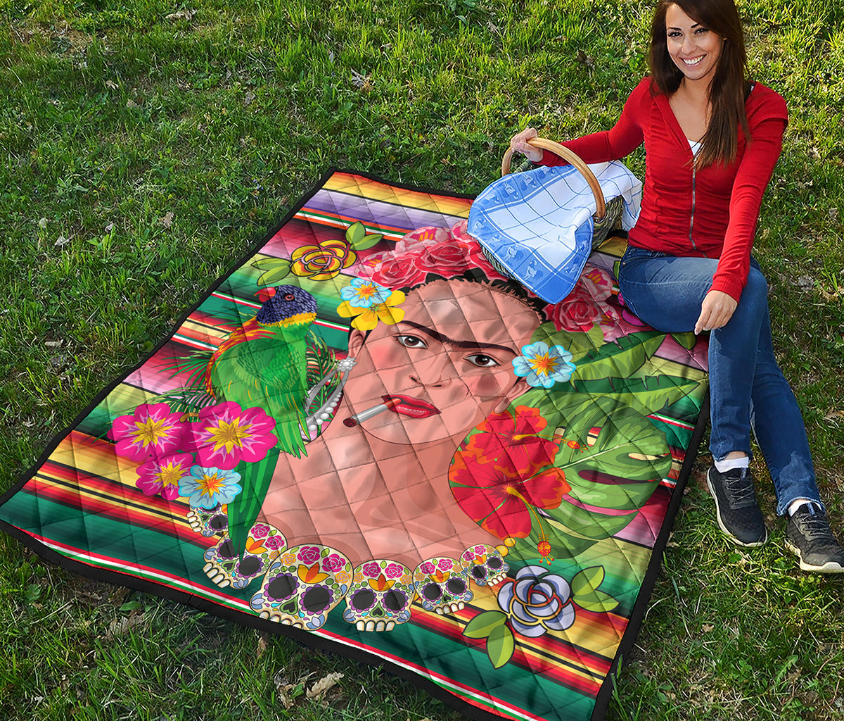Frida Kahlo Serape Print Quilt