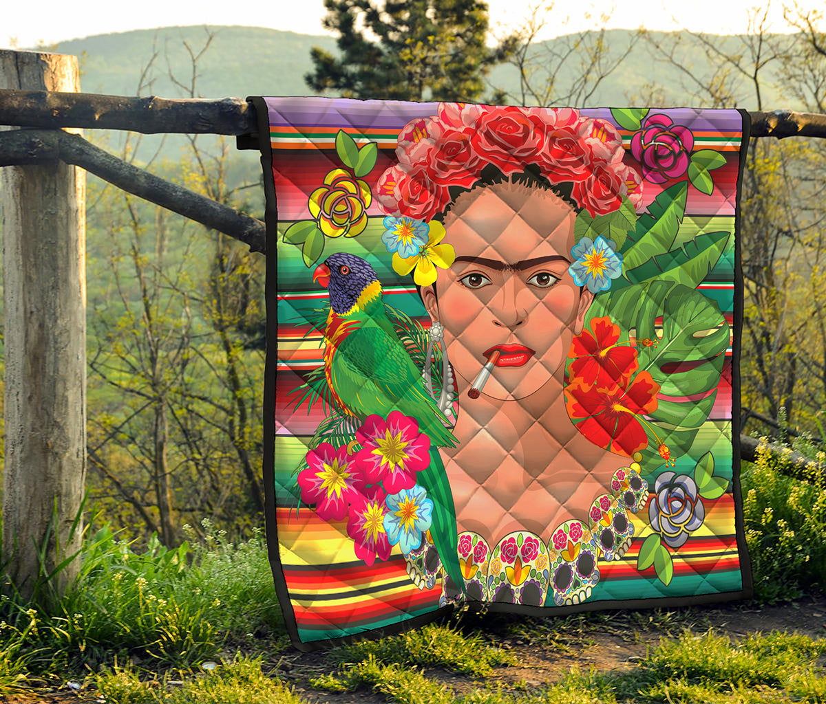 Frida Kahlo Serape Print Quilt
