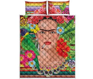 Frida Kahlo Serape Print Quilt Bed Set