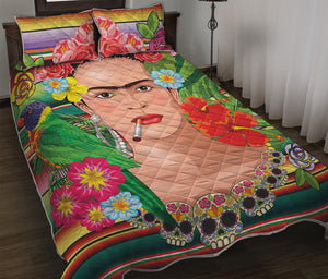 Frida Kahlo Serape Print Quilt Bed Set