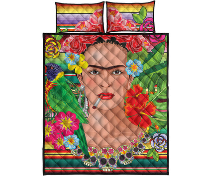 Frida Kahlo Serape Print Quilt Bed Set