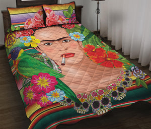 Frida Kahlo Serape Print Quilt Bed Set