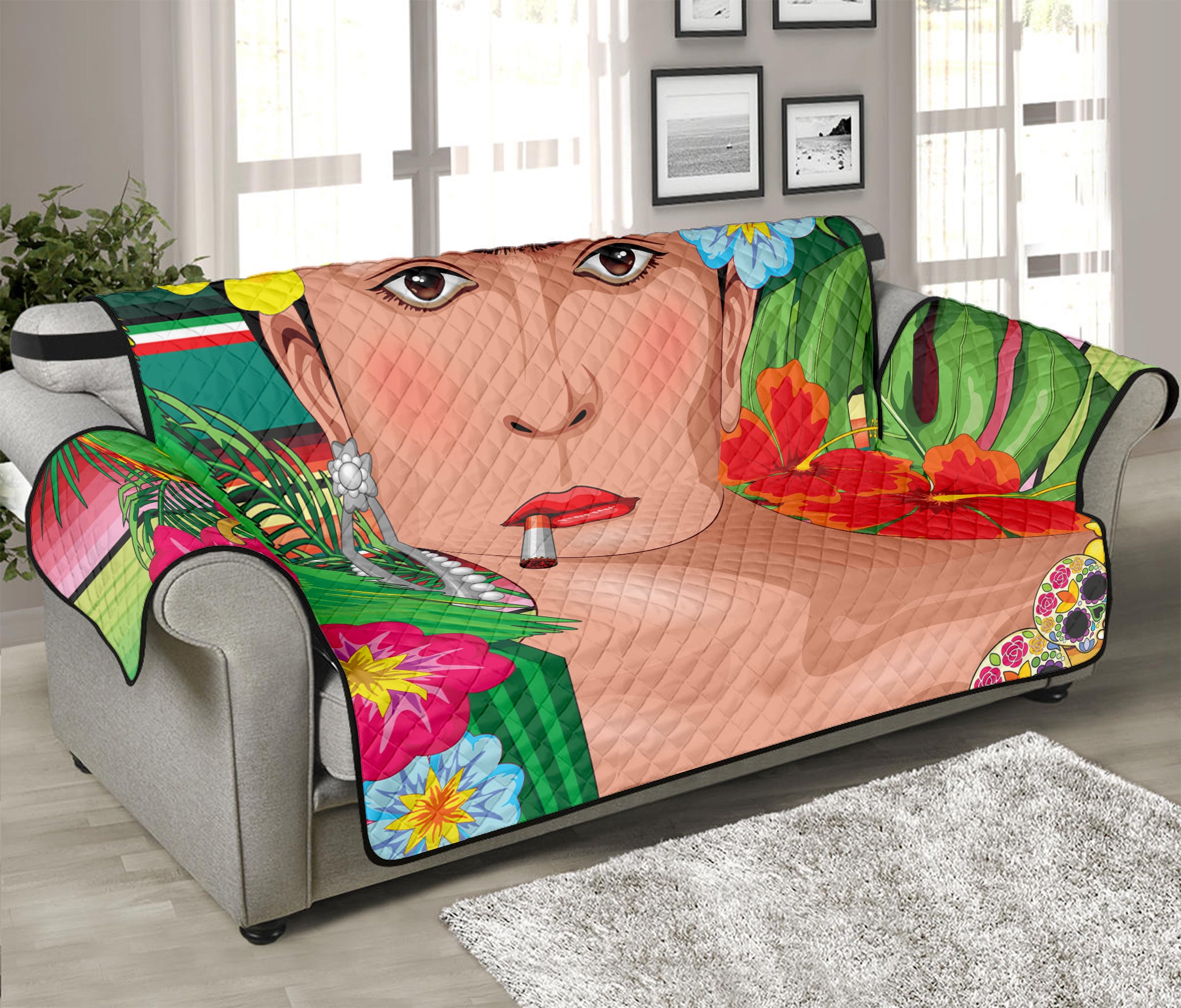 Frida Kahlo Serape Print Sofa Protector
